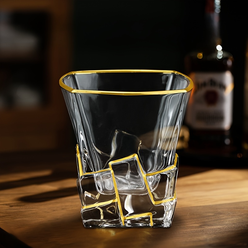 Whiskey Glass Gold Line Wine W - Whisky Beer And Wine ulasan dan harga
